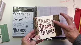 Stamparatus Hinge Step Stamping  Warm Hearted Thanksgiving Card [upl. by Oirromed]