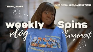 WEEKLY VLOG  COMMENT LAVER UNE PERRUQUE SYNTHETIQUE amp JE CHANGE DE STYLE TENING AGNES [upl. by Ilujna]