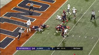 Wildcats Score on a Sack amp Fumble vs Illinois [upl. by Saito815]