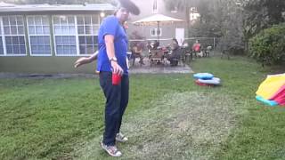 Slow motion Frisbee throwing behind back [upl. by Adnolohs933]