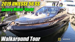 2019 Uniesse 56 SS Luxury Yacht  Deck and Interior Walkaround  2018 Fort Lauderdale Boat Show [upl. by Evreh542]