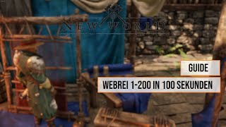 New World Weberei Guide Deutsch  Level 1200 in 100 Sekunden erklärt  mit Stoffe leveln amp skillen [upl. by Akienahs]