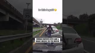 WOMAN SWERVES INTO LANE amp BRAKE CHECKS THE POV DRIVER😱 [upl. by Waters]