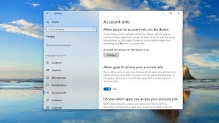 How To Block Apps From Accessing Account Info In Windows 10 Tutorial [upl. by Nayrbo129]