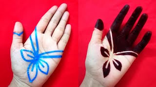 Cello Tape Front Hand Mehndi Design  Simple Mehndi Design [upl. by Kienan]