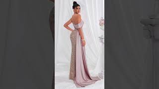 Elegant OneShoulder Sequin Gown with CutOut Detail  Bodycon Fit Stretchy [upl. by Arikahs]