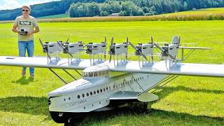 12 ENGINES GIGANTIC SELF BUILD RC SCALE FLYING BOAT DORNIER DO X FLIGHT DEMONSTRATION [upl. by Spatz]