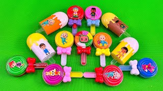 Rainbows SLIME 🌈 Digging Pinkfong in Rainbow Ice Cream Lollipop Candy Colorful Satisfying ASMR [upl. by Flint33]