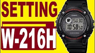 Casio W216H manual 3435 to set time [upl. by Nazus]