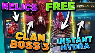 BIGGEST UPDATE EVER Free Mythical Clan Boss 3 Relics Instant Hydra [upl. by Hcnarb]