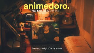 animedoro real time study with me at 3am study  watch anime 5020 no music [upl. by Callahan]