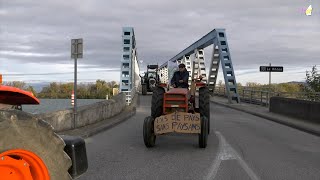 TV07  Opération escargot au Pouzin  Les agriculteurs réclament des actes pas des promesses [upl. by Kerad915]