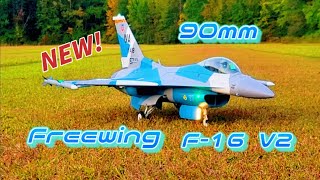 Maiden Flight of the New Freewing 90mm F16 V2 6s version [upl. by Keverian494]