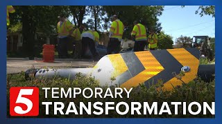 Temporary transformation Napier area gets bikeways traffic calming for Bike to School Day [upl. by Aminta]