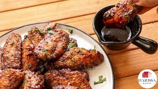 Sweet amp Spicy Baked Wings Harissa Honey Glazed Chicken [upl. by Jos]