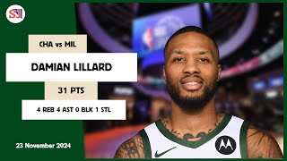 DAME DROPS 31 IN A DOMINANT PERFORMANCE amp LAST GAME vs IND HIGHLIGHTS MIL [upl. by Ebner]