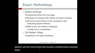 Ch 2 LO 6 Daubert Challenge Forensic Accounting [upl. by Neo]