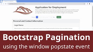 Bootstrap Pagination using the Window Popstate Event [upl. by Ri984]