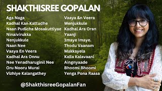 Shakthisree Gopalan Tamil Hits amp Best Songs  2024  New Shakthisree Gopalan Song Jukebox  2024 SG [upl. by Helbona]