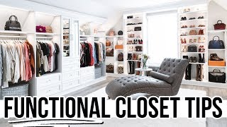 10 Tips for a FUNCTIONAL WalkIn Closet or Dressing Room [upl. by Lenra]