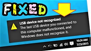 USB Device not recognized Windows 10  8  7 Fixed  How to fix Unrecognized USB Flash Drive Quickly [upl. by Ynohtna685]