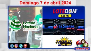 Lotería Nacional LOTEDOM La Suerte Dominicana y Anguilla Lottery 📺│Domingo 7 de abril 2024 [upl. by Erlin]