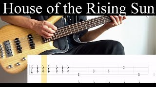 House Of The Rising Sun The Animals  Bass Cover With Tabs by Leo Düzey [upl. by Ardiedak568]