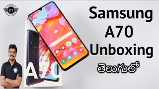 Samsung Galaxy A70 Unboxing amp initial impressions ll in Telugu ll [upl. by Yorke]