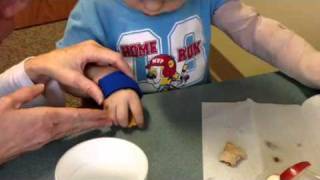 CIMT  Day 5 Feeding  Fine Pincer Grasp Goldfish Crackers [upl. by Dias]