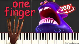 Kraken Theme  Hotel Transylvania 3 One finger piano tutorial 360° VR [upl. by Nissensohn274]