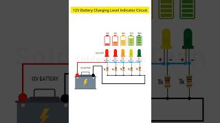 Battery Charging Level Indicator Circuit diy shorts [upl. by Nosirrah]