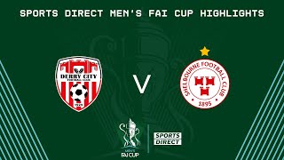 Sports Direct Mens FAI Cup QuarterFinal  Derry City 20 Shelbourne  Highlights [upl. by Gettings466]