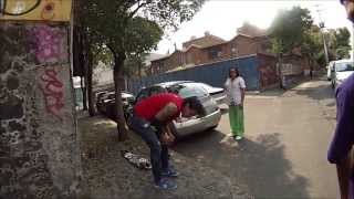 Longboard accident Longboarder Hits a car [upl. by Yllil]