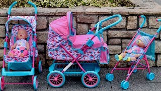 Baby Born Dolls Pushchair Stroller and Pram Unboxing Set Up amp 3 Baby Born Dolls [upl. by Ayala426]