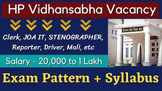 HP Vidhansabha Vacancy 2024  JOA IT  CLERK  OTHER  HP Latest Govt Jobs 2024 [upl. by Alekat503]