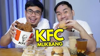 KFC MUKBANG  KFC CHICKEN AND KFC ZINGER CHICKEN BURGER  COLLAB W CebuanaAko [upl. by Sloane]