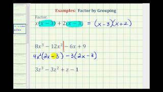 Ex Factor a Polynomial Using the Grouping Technique [upl. by Nylac]