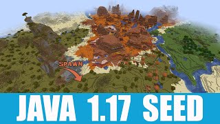 Minecraft Java 117 Seed Village exposed mineshaft eroded badlands and shattered savanna at spawn [upl. by Suiram]