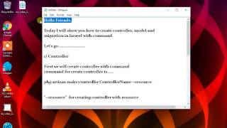 Laravel Tutorial  controllermodel and migration in laravel 53 [upl. by Marteena280]