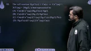 The cell reaction Hg2Cl2s  Cus ⟶ Cu2aq  2Cl aq  2Hgl is best represented by [upl. by Photima]