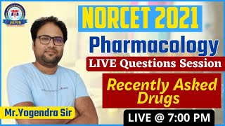 Pharmacology Special class LIVE at 700 PM for NORCET 2021 By Mr Yogendra Sir [upl. by Morrie]