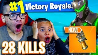 NEW STINK BOMB IS OVERPOWERED OMG 9 YEAR OLD BREAKS HIS WORLD RECORD KILLS 28 KILLS FORTNITE BR [upl. by Domenic]