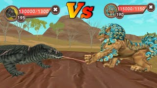 wildcraft Megalania komdo dragon New boss Vs Foo dog 😲 who is powerful 🤔 [upl. by Anivid248]