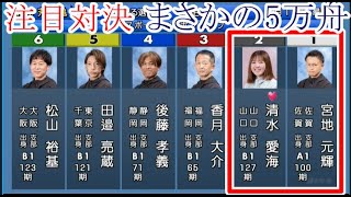 【丸亀競艇】注目対決①宮地元輝VS②清水愛海、まさかの結末5万舟！ [upl. by Acinat517]