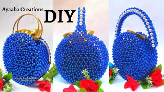 how to make a beaded round bag for beginners step by step [upl. by Whitehouse]