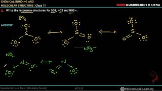 Write the resonance structures for SO3 NO2 and NO–3 [upl. by Attenat158]