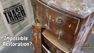 My Biggest FURNITURE RESTORATION yet  Part of quotIts Literally Trashed Challengequot [upl. by Pol]