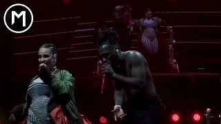 Burna Boy and Jorja Smith performing  gum body amp be honest in Paris UARENA 2023 [upl. by Ynaffad]