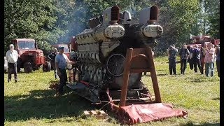 A huge GM EMD Electro Motive Division V12 two stroke engine is running [upl. by Burr]