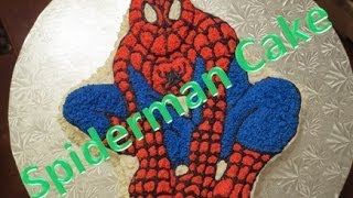 Spiderman Cake  Wilton Character Shaped Pan [upl. by Aerdnat]